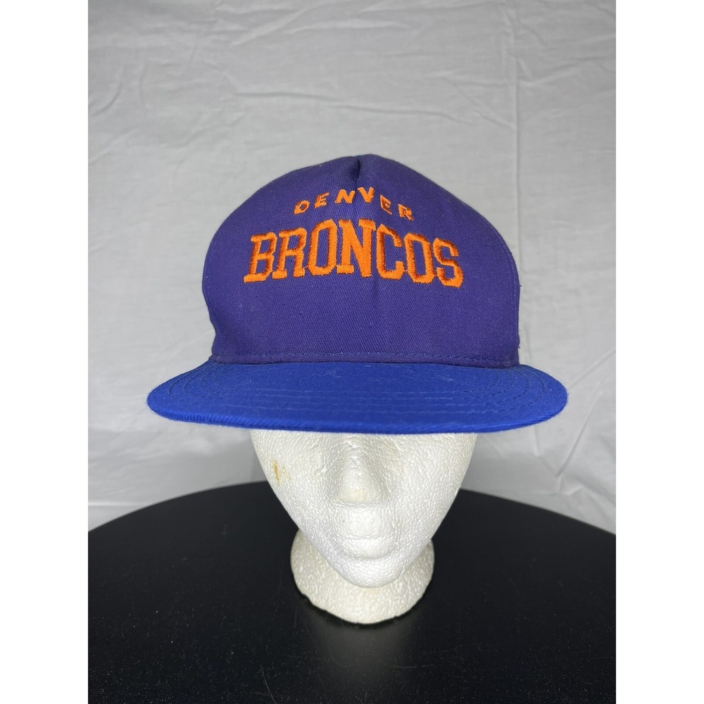 Vintage ADJ SnapBack Hat Denver Broncos Purple Blue & Orange Script NFL Football